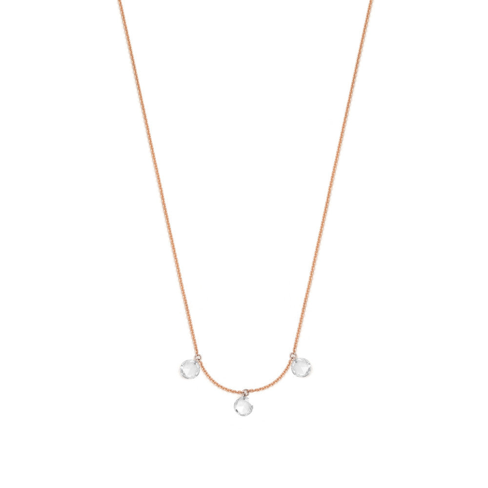 Selin Kent 14K Artemis Necklace with Three Rose Cut White Diamonds