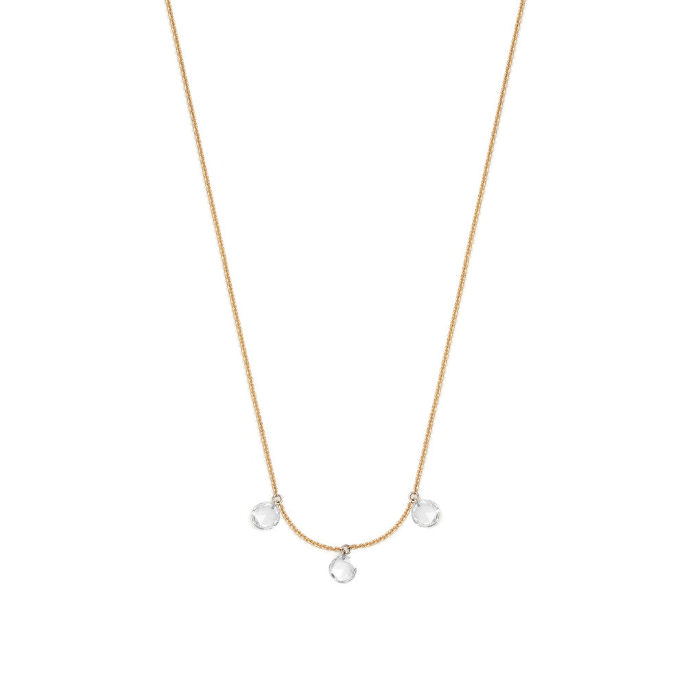 Selin Kent 14K Artemis Necklace with Three Rose Cut White Diamonds