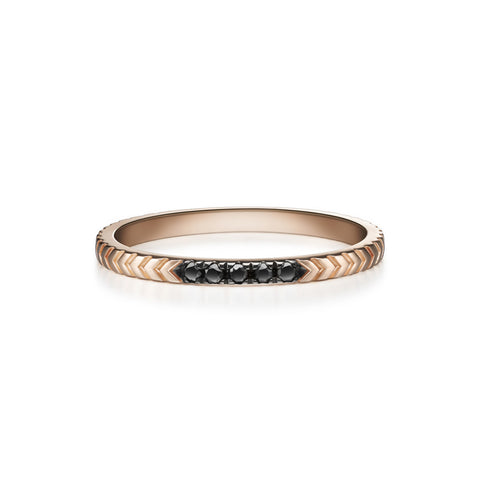 Ocean Blue Eternity Ring - Sapphire & Black Diamonds