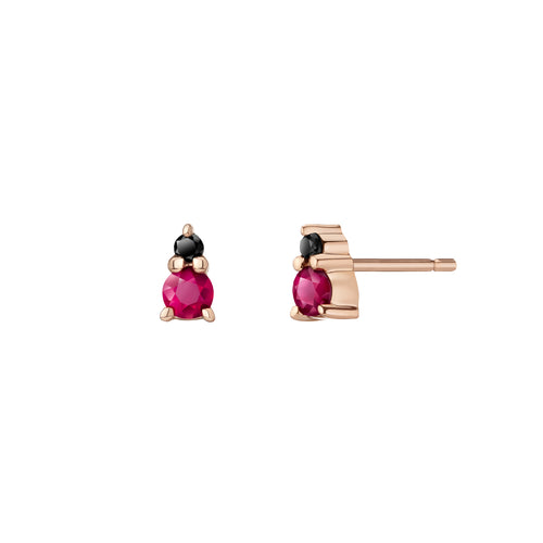 Ayda Studs | Rubies & Black Diamonds