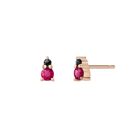 Sophia Studs | Rubies and Black Diamonds