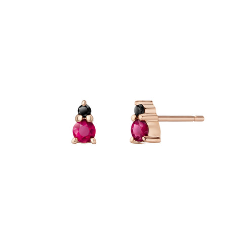 Zenobia Earrings | Pink Opal & Black Diamonds