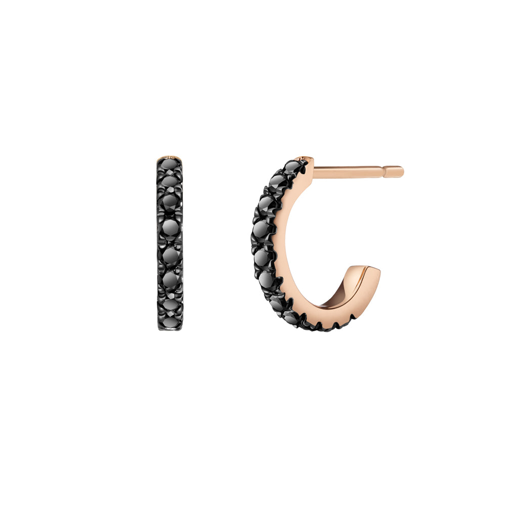 Black Diamond Huggie Hoops