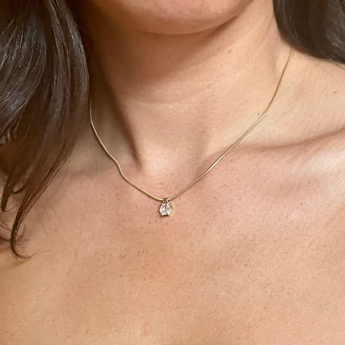 Clea Necklace with Hexagonal Rose Cut Diamond