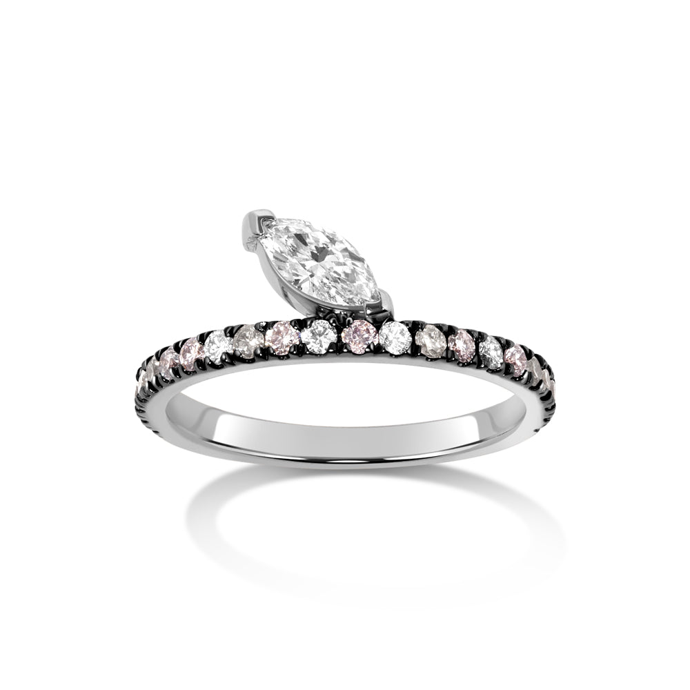 Selin Kent 18K Defne Night Sky Ring with Diamond Marquise and Pavé Mixed Diamonds
