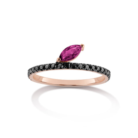 Eva Ring | Rubies and Black Diamonds