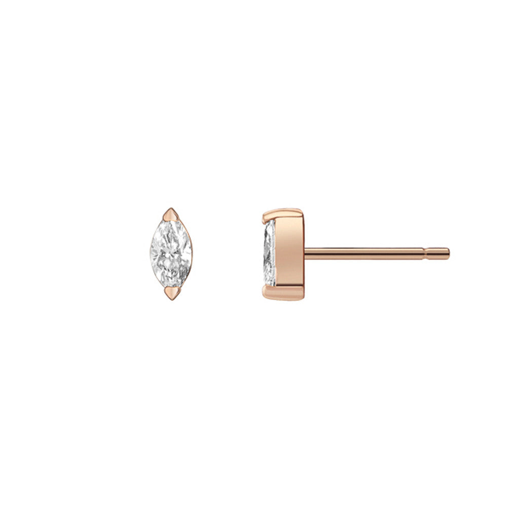 Selin Kent 14K Defne Studs with White Diamond Marquise