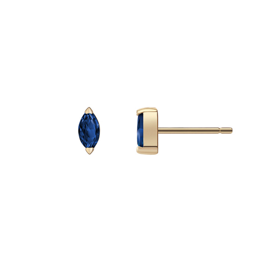 Selin Kent 14K Defne Studs with Sapphire Marquise