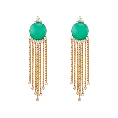 Ingrid Hoop & Drop Earrings with Tanzanite & Orange Sapphires