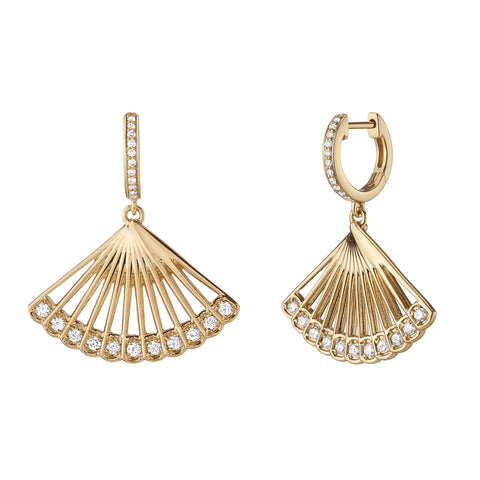 Ingrid Hoop & Drop Earrings with Tanzanite & Orange Sapphires