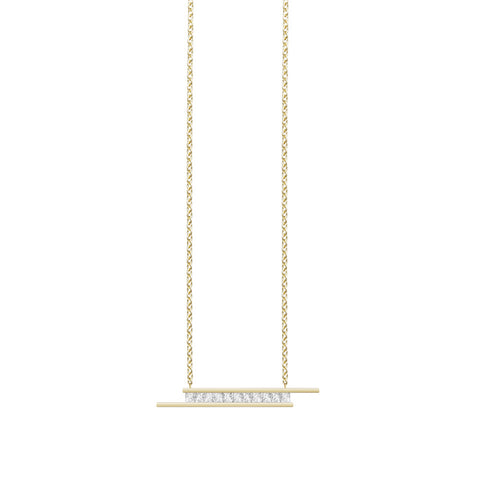 Simone Partial Tennis Necklace - White Diamond