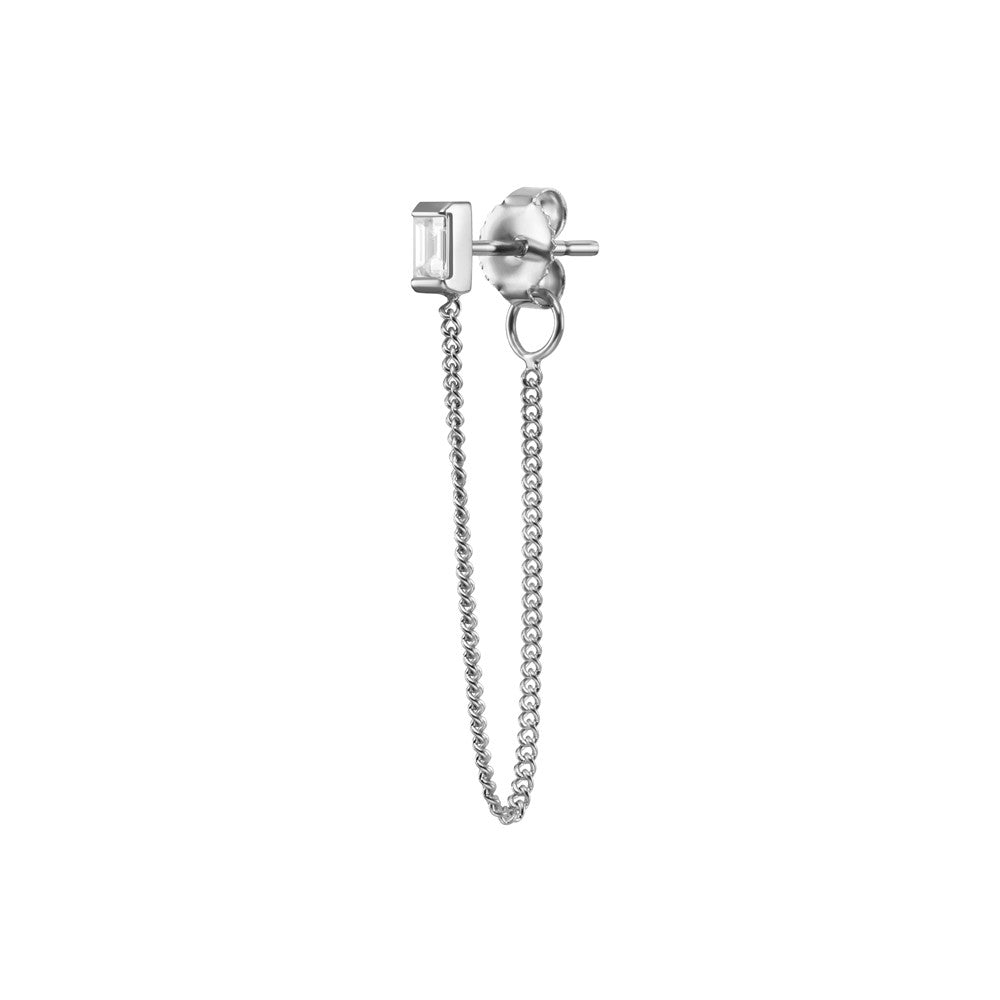 Selin Kent 14K Gaia Stud Chain with White Diamond Baguette