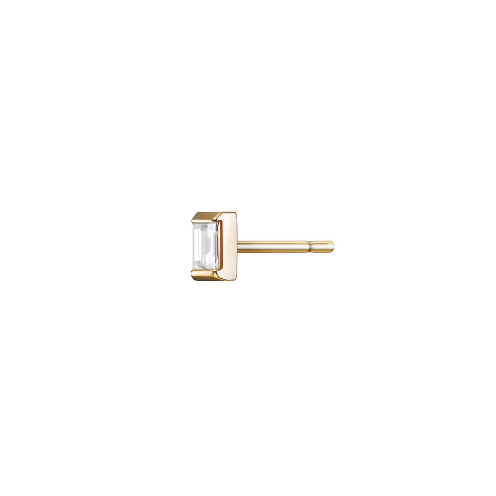 Selin Kent 14K Gaia Stud with White Diamond Baguette