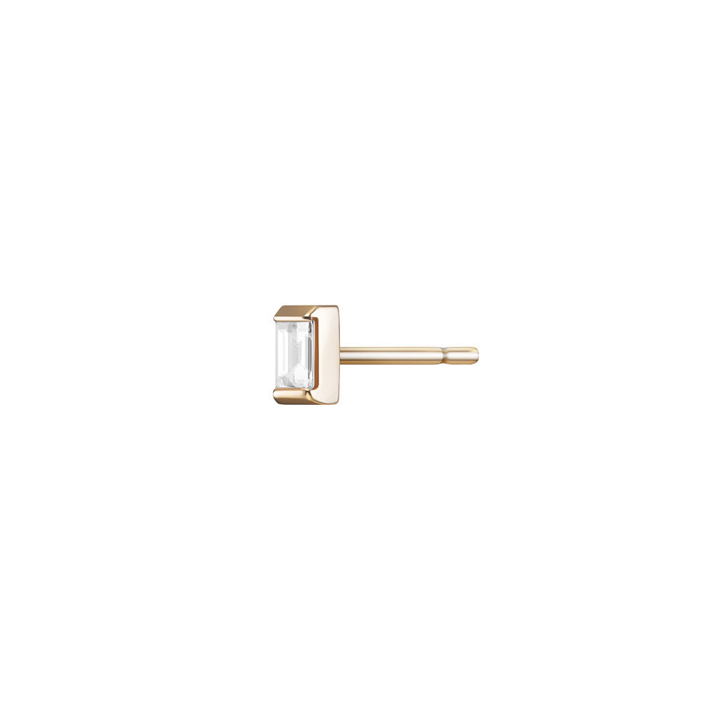 Selin Kent 14K Gaia Stud with White Diamond Baguette