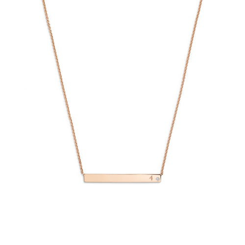 Selin Kent 14K Gain Horizontal Necklace with One White Diamond