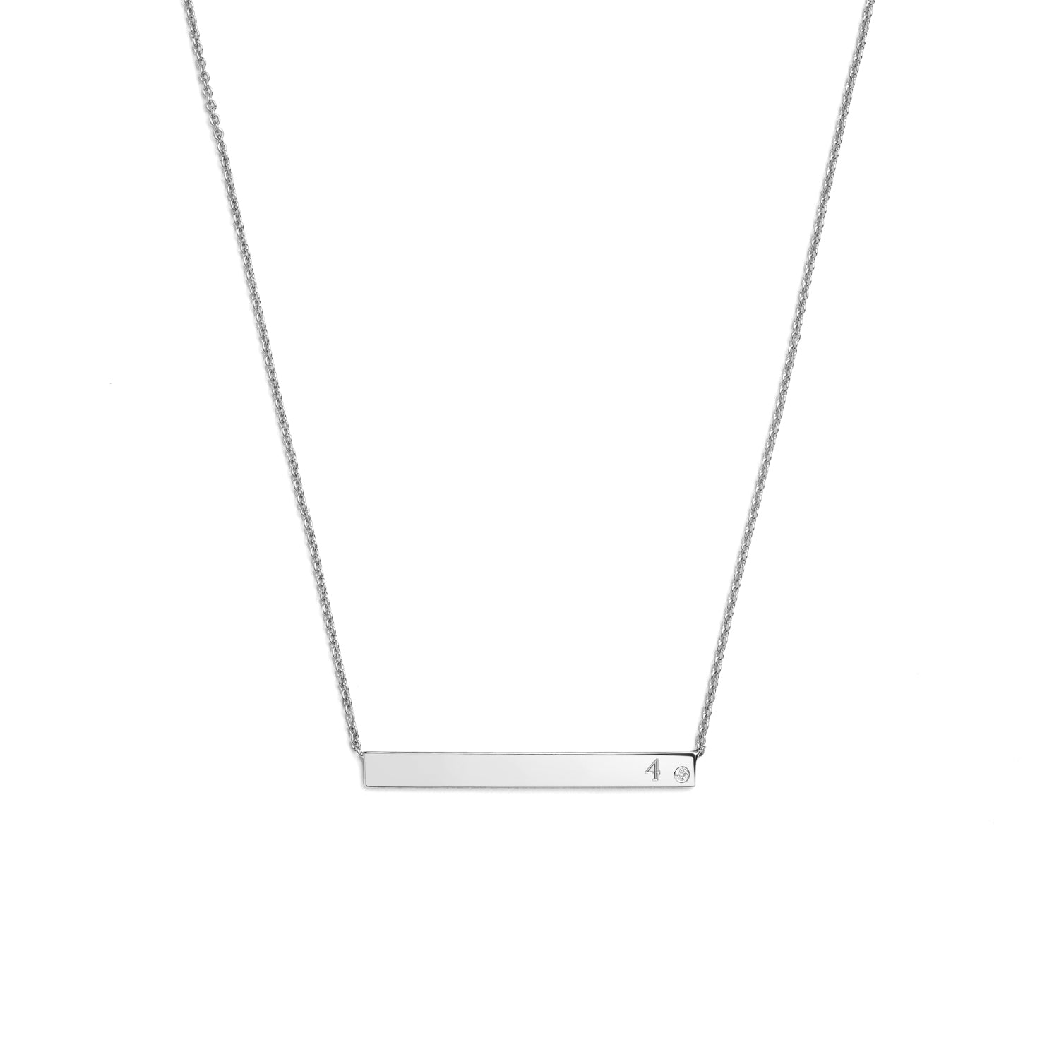 Selin Kent 14K Gain Horizontal Necklace with One White Diamond