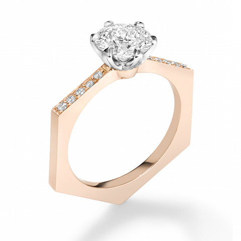 Geometric Solitaire Engagement Ring