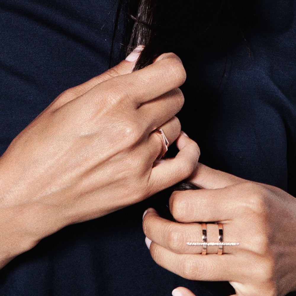Selin Kent 14K Hex Ring - On Model