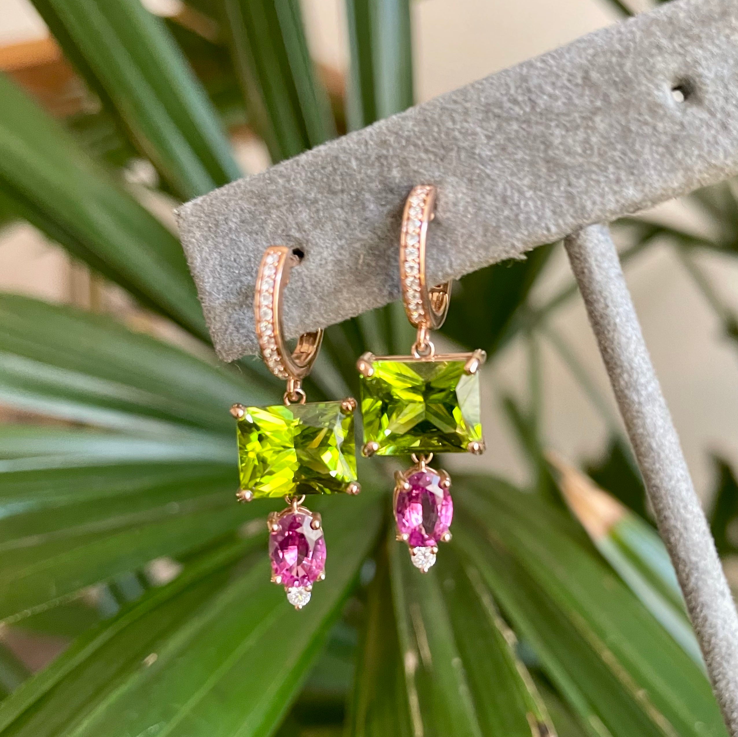 Flora Blossom Drop Earrings, White Gold and Diamonds