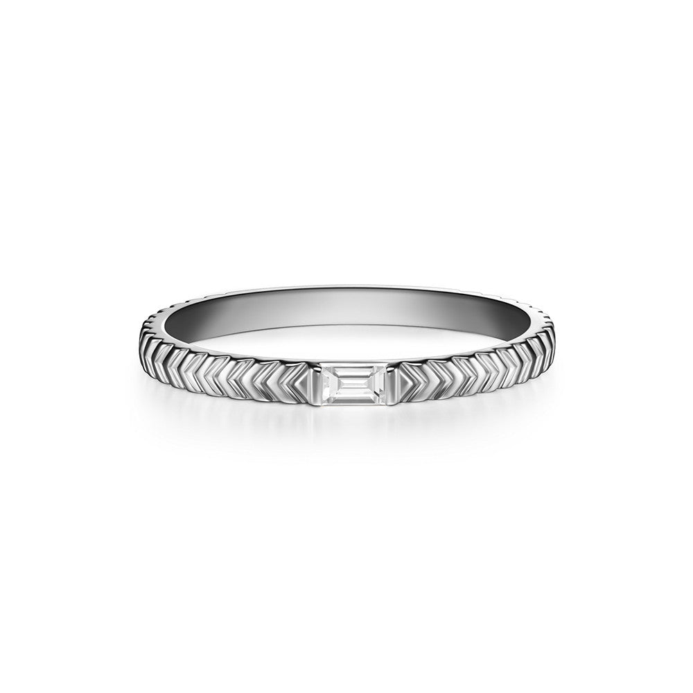 Selin Kent 14K Iris Ring with White Diamond Baguette