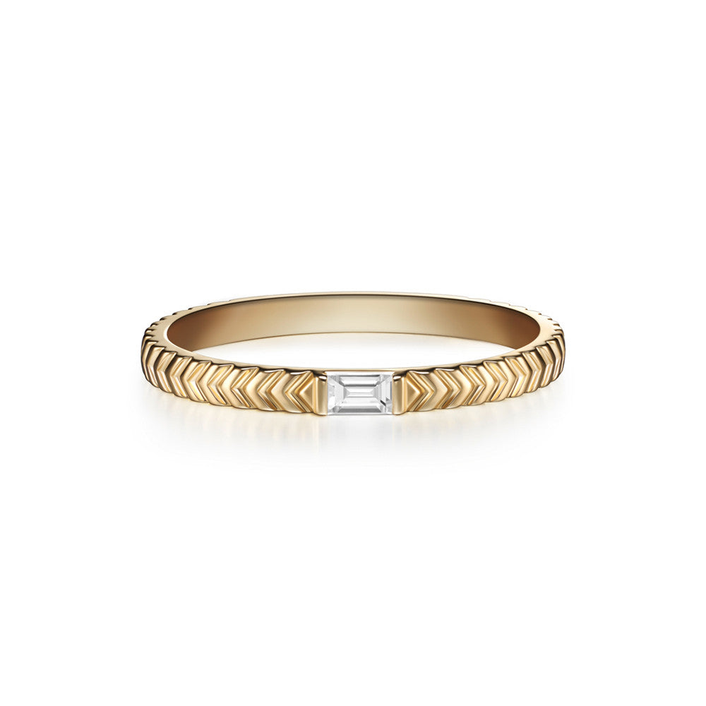 Selin Kent 14K Iris Ring with White Diamond Baguette