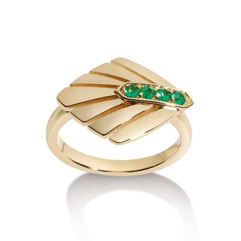 Ayda Studs | Emerald & White Diamond