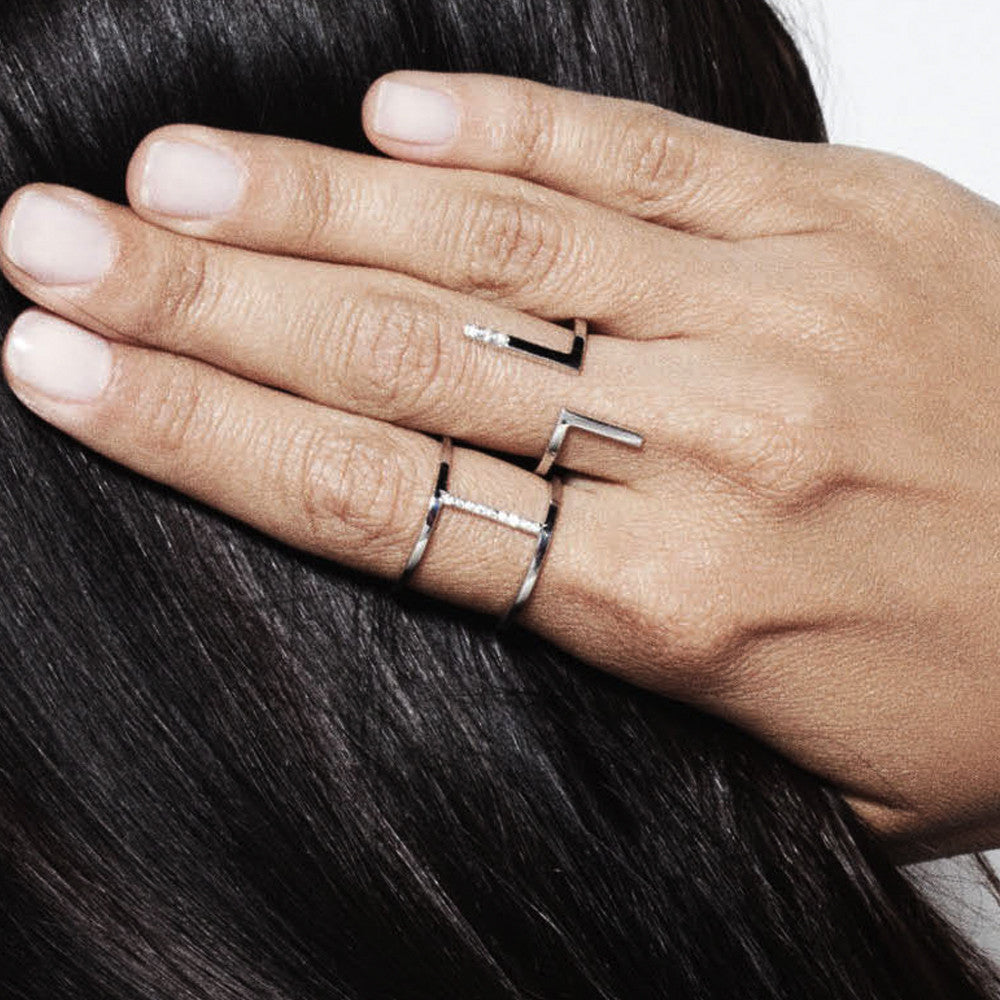 Selin Kent 14K Koko Ring with White Diamonds - On Model