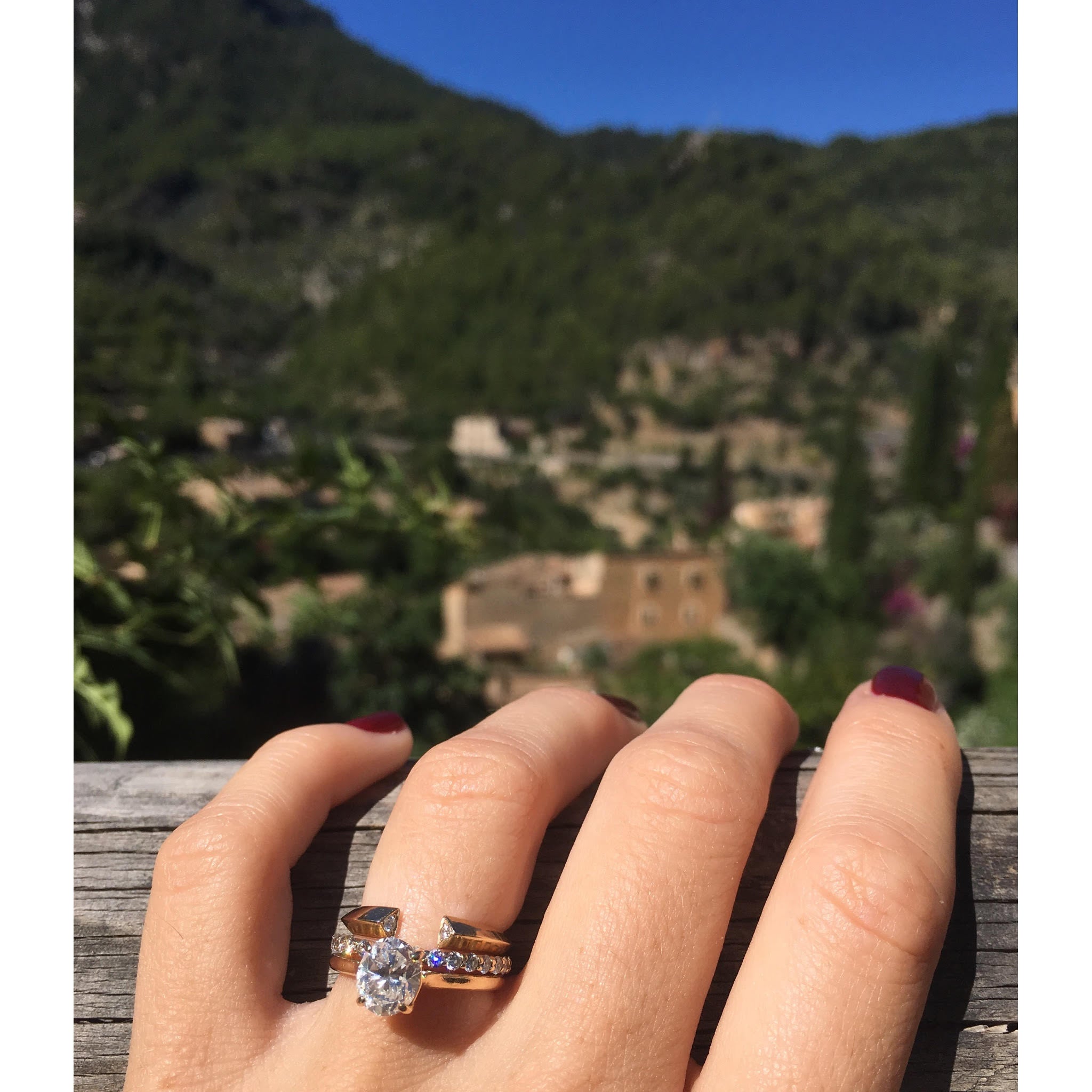 Selin Kent 14K Greta Ring with Two White Diamonds - On Model