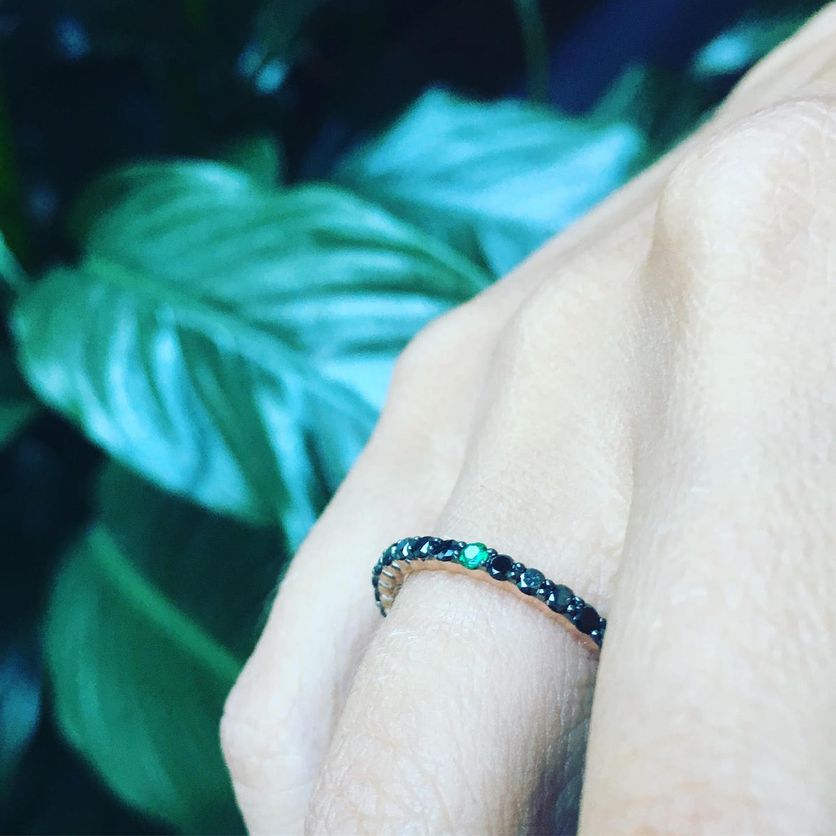 Selin Kent 14K Lara Ring with Black Diamonds - On Model
