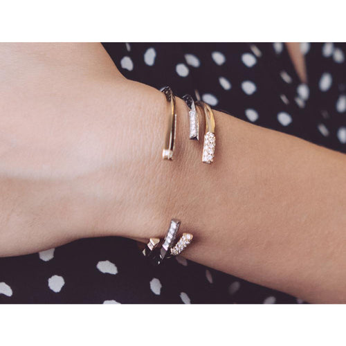 Selin Kent 14K Louise Cuff with White Diamonds - On Model
