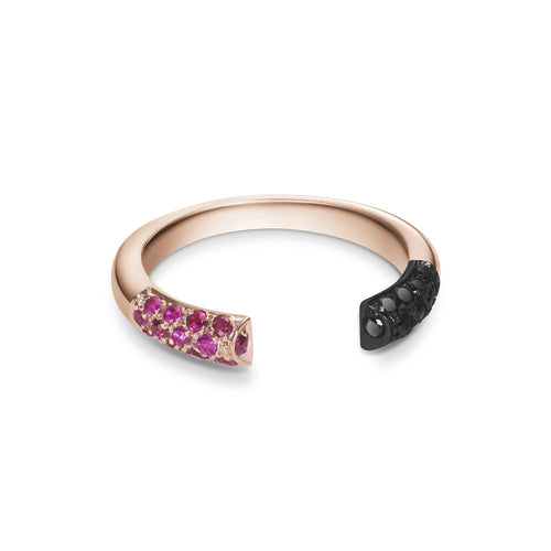 Selin Kent 14K Louise Ring with Rubies and Black Diamonds