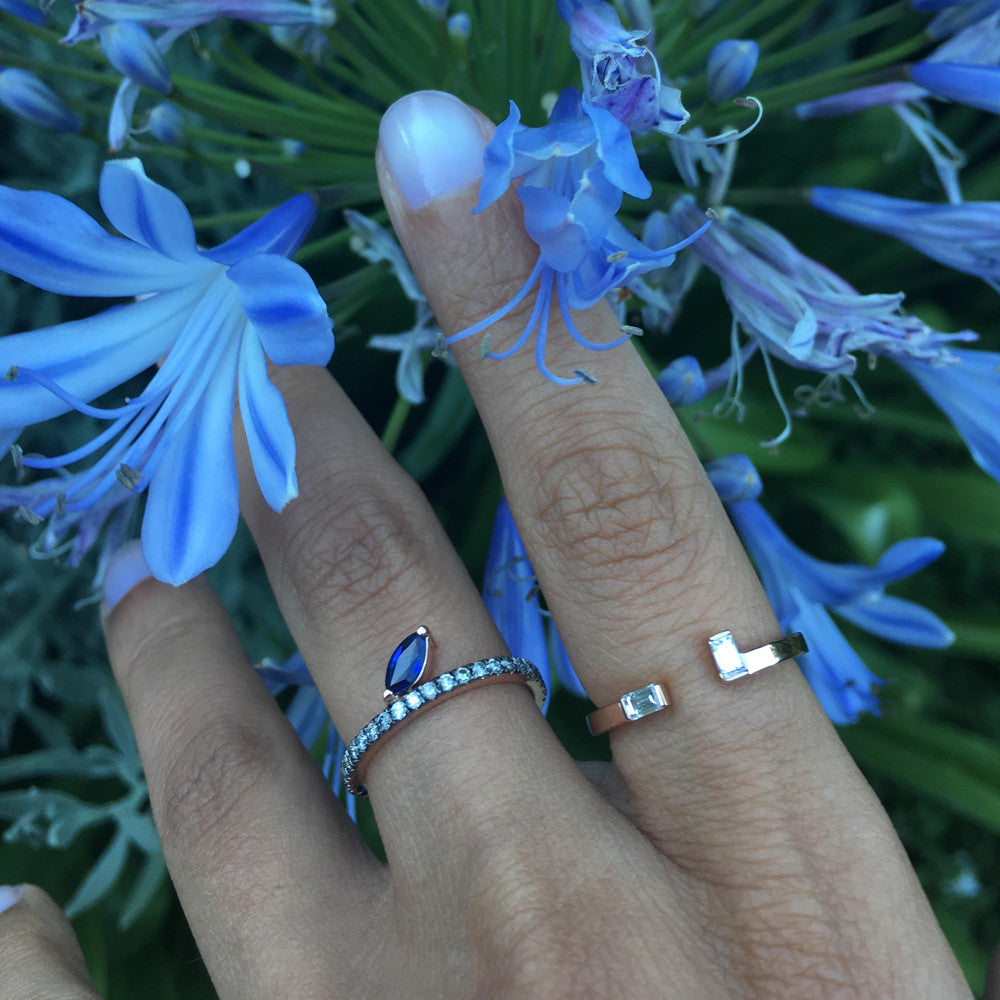 Selin Kent 14K Marla Ring with Baguette Diamonds - On Model