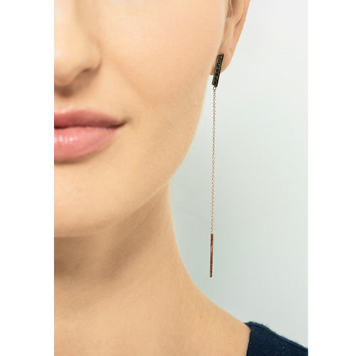 Selin Kent 14K Marlene Earrings with Rubies and Black Diamonds - On Model