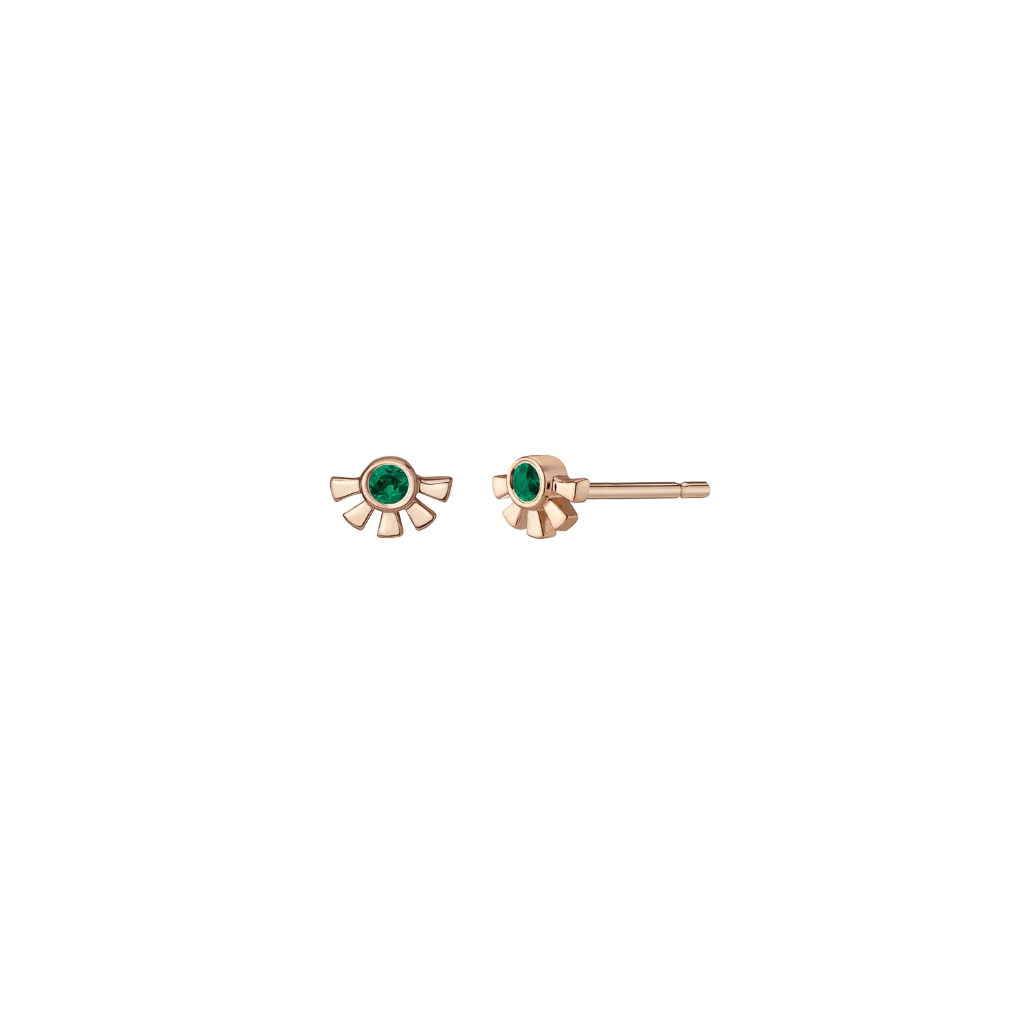 Helia Mini Studs - Emerald