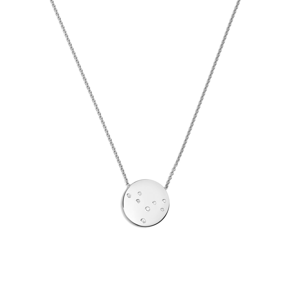 Star Sign Necklace in White Gold