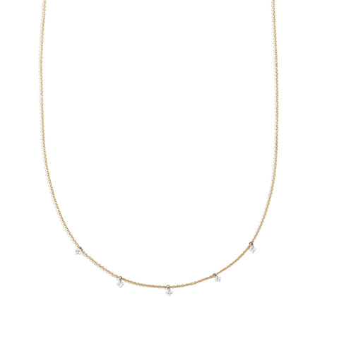 Defne Necklace | White Diamond & Emerald