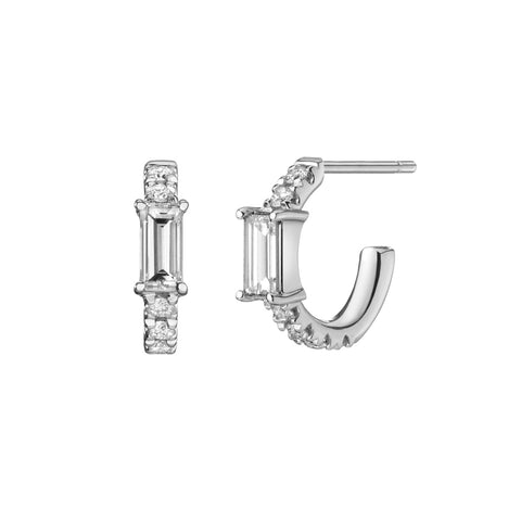 Gaia Chain Earrings | White Diamond