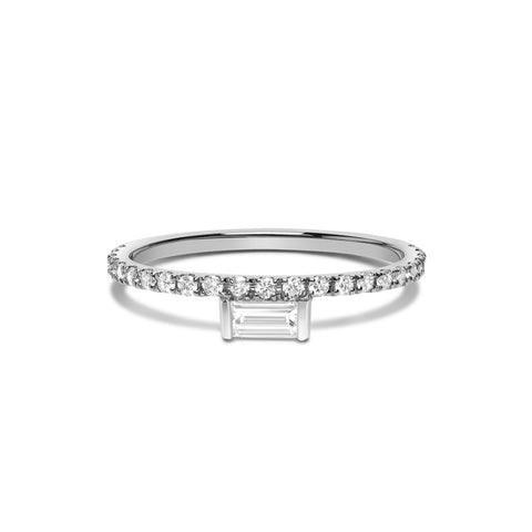 East-West Emerald Cut Engagement Ring