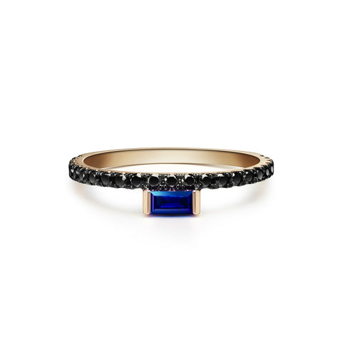 Katerina Ring | Sapphire with Black Diamonds