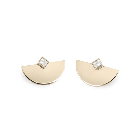 Gaia Chain Earrings | White Diamond