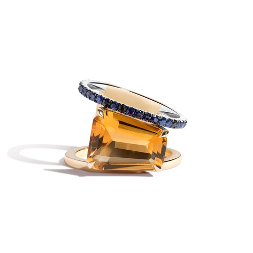 Citrine & Sapphire PERA Ring