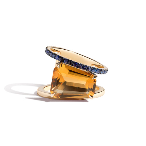 Citrine & Sapphire PERA Ring