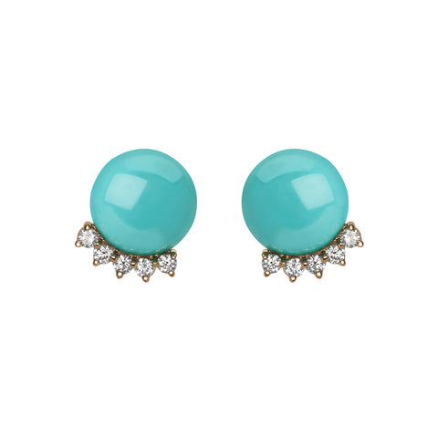 Sabina Earrings | White Diamonds & Emeralds