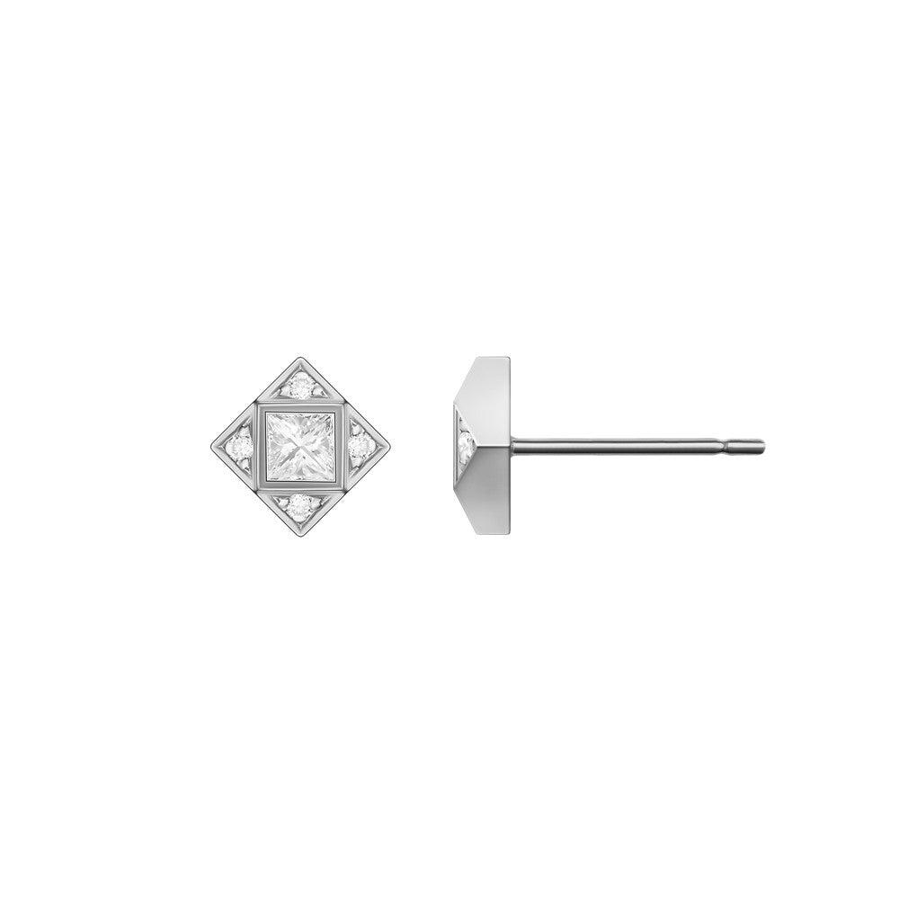 Selin Kent 14K Sabina Earrings with Princess Cut White Diamond