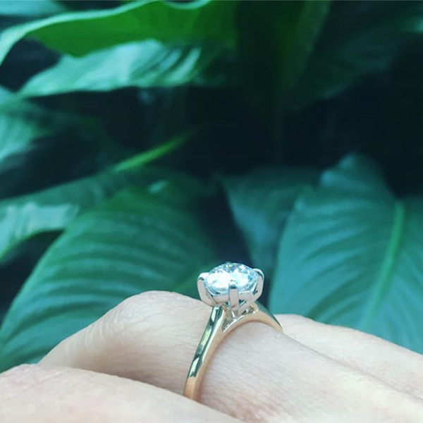 Geometric Solitaire Engagement Ring