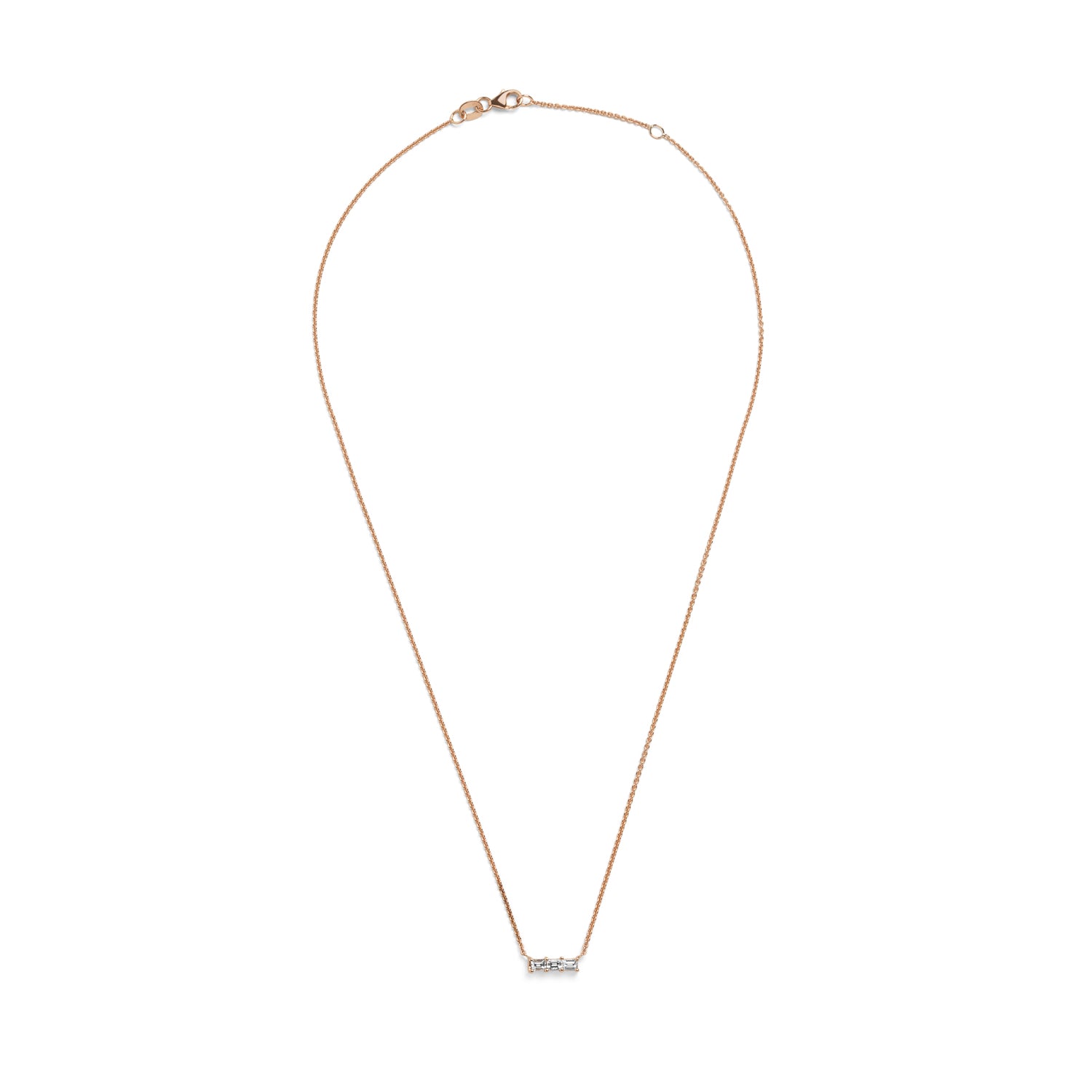 Selin Kent 14K Rhea Necklace with Three White Diamond Baguettes