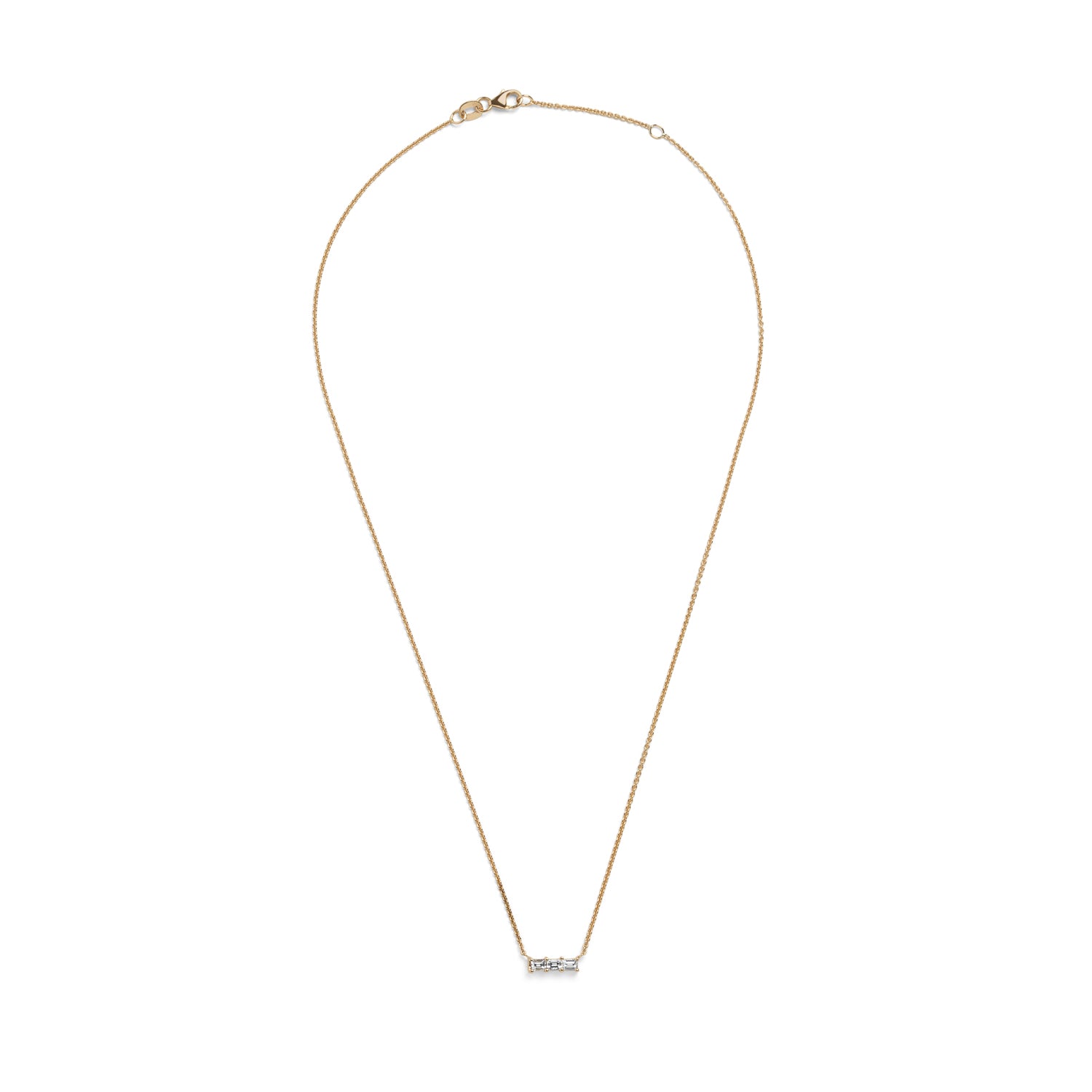 Selin Kent 14K Rhea Necklace with Three White Diamond Baguettes