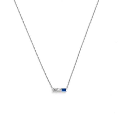 Defne Necklace | White Diamond & Emerald