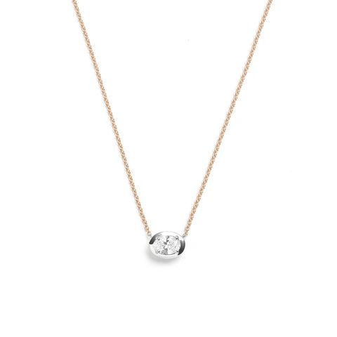Defne Necklace | White Diamond & Sapphire