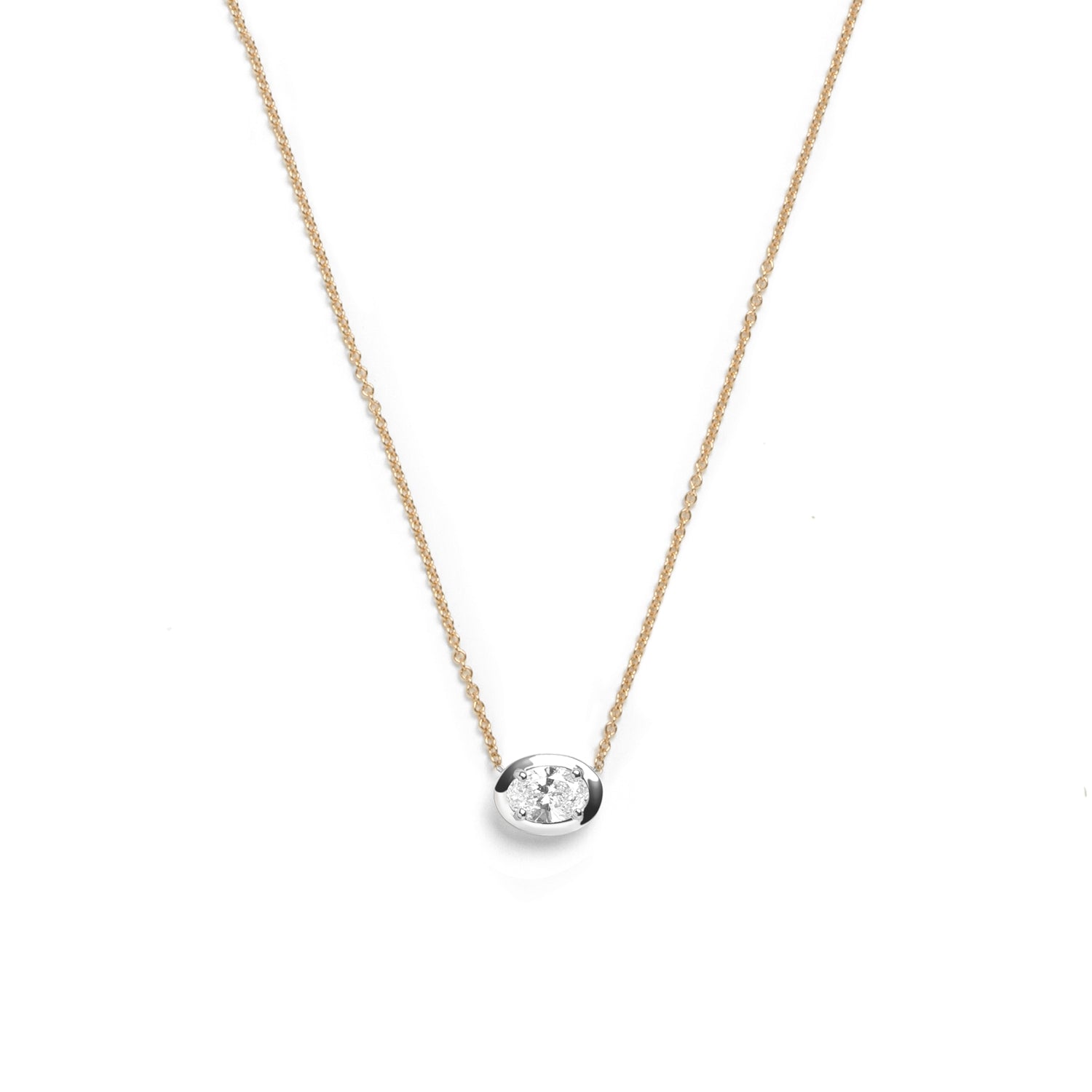 Selin Kent 14K Zadie Necklace with Oval White Diamond